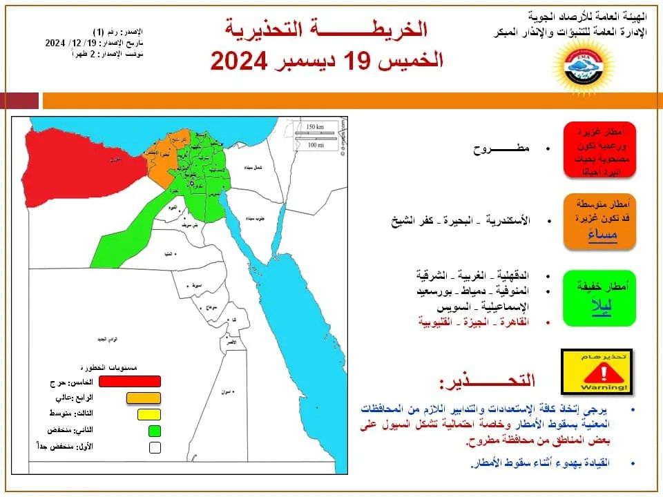 الأرصاد الجوية تحذر