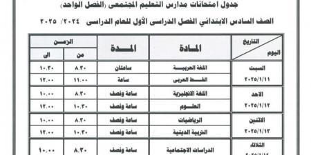 محافظ دمياط يعتمد جداول امتحانات الفصل الدراسي الأول - ترند نيوز