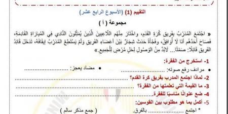 مراجعات نهائية.. لطلاب الصف الرابع الابتدائي.. أسئلة تقييم الاسبوع الـ 14 في اللغة العربية - ترند نيوز