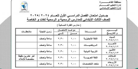 عاجل.. تعليم القاهرة: عقد امتحانات المواد غير المضافة للمجموع خلال اليوم الدراسي - ترند نيوز