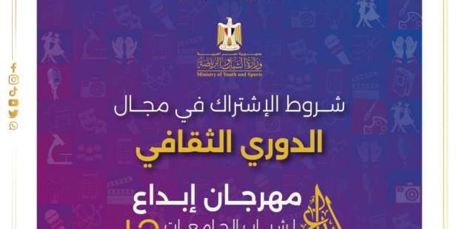 شروط الاشتراك في الدور الثقافي بمهرجان إبداع لطلاب الجامعات.. التفاصيل - ترند نيوز