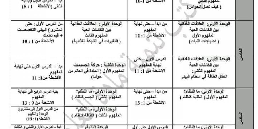 مواصفات امتحان العلوم لشهر أكتوبر لطلاب المرحلة الابتدائية - ترند نيوز