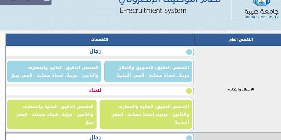 وظيفة جامعة.. جامعة طيبة السعودية تعلن عن وظائف أعضاء هيئة تدريس في عدد من التخصصات.. سجل هنا - ترند نيوز