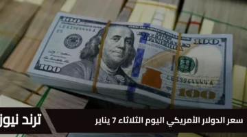 ” الأخضر المسيطر ” سعر الدولار الأمريكي اليوم الثلاثاء 7 يناير 2025 طار على الآخر للبيع والشراء